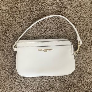Karl Lagerfeld White Wristlet